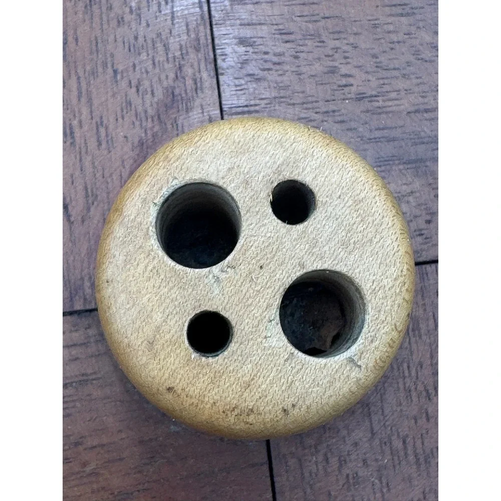Vintage Two Tone Wood Nut Bowl with Center‎ Nutcracker Holder Mid Century Modern